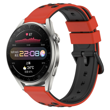 22mm Two-Color Porous Silicone Watch Band, For Huawei Watch 3 Pro, For Huawei GT2 Pro