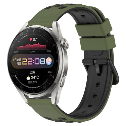 22mm Two-Color Porous Silicone Watch Band, For Huawei Watch 3 Pro, For Huawei GT2 Pro