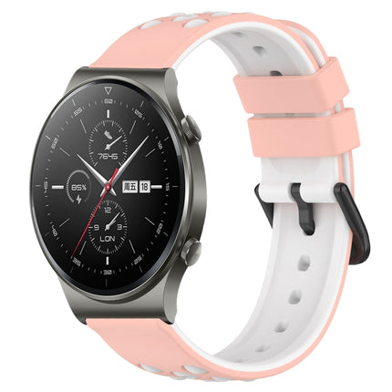 22mm Two-Color Porous Silicone Watch Band, For Huawei Watch 3 Pro, For Huawei GT2 Pro