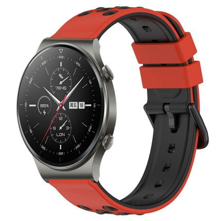 22mm Two-Color Porous Silicone Watch Band, For Huawei Watch 3 Pro, For Huawei GT2 Pro
