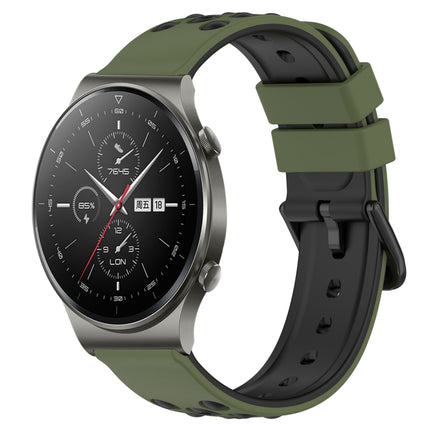 22mm Two-Color Porous Silicone Watch Band, For Huawei Watch 3 Pro, For Huawei GT2 Pro