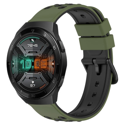 22mm Two-Color Porous Silicone Watch Band, For Huawei Watch GT 2E, For Huawei GT2 46mm