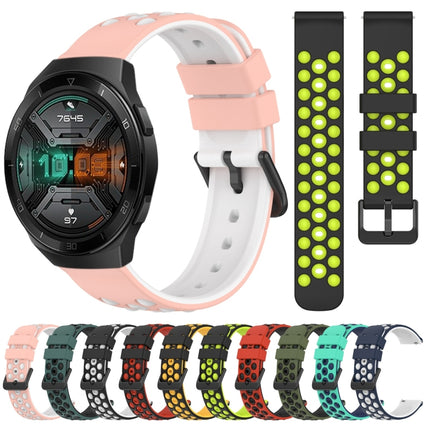 22mm Two-Color Porous Silicone Watch Band, For Huawei Watch GT 2E, For Huawei GT2 46mm