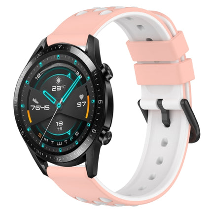 22mm Two-Color Porous Silicone Watch Band, For Huawei Watch GT 2E, For Huawei GT2 46mm