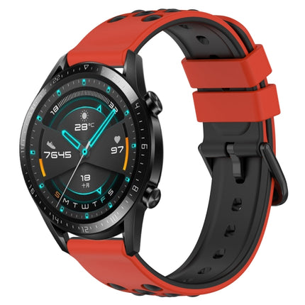 22mm Two-Color Porous Silicone Watch Band, For Huawei Watch GT 2E, For Huawei GT2 46mm