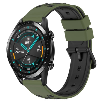 22mm Two-Color Porous Silicone Watch Band, For Huawei Watch GT 2E, For Huawei GT2 46mm