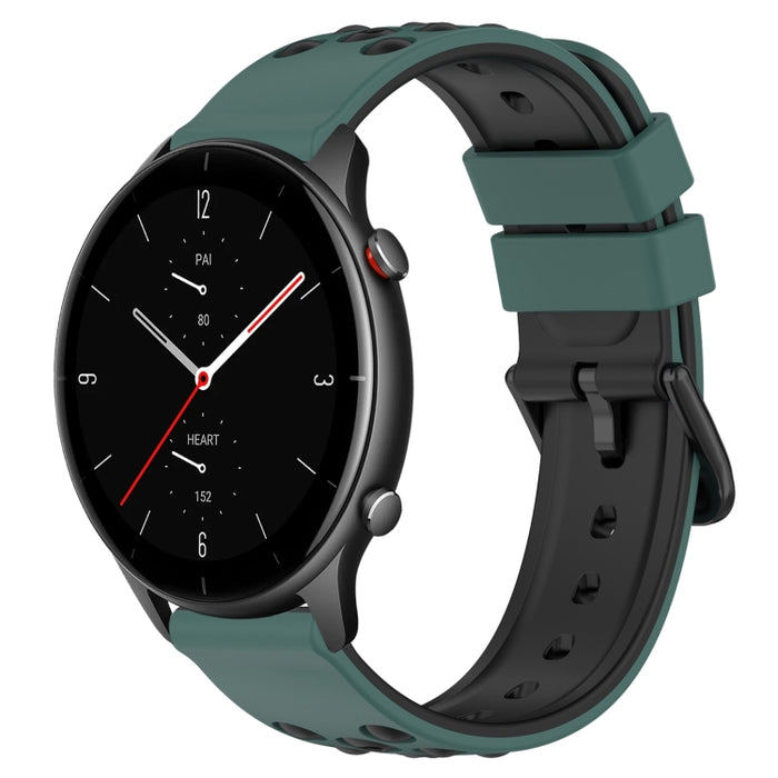 22mm Two-Color Porous Silicone Watch Band, For Amazfit GTR 2e, For Amazfit GTR 2