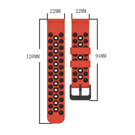 22mm Two-Color Porous Silicone Watch Band, For Amazfit GTR 2e, For Amazfit GTR 2