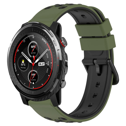 22mm Two-Color Porous Silicone Watch Band, For Amazfit 3, For Amazfit GTR 47mm