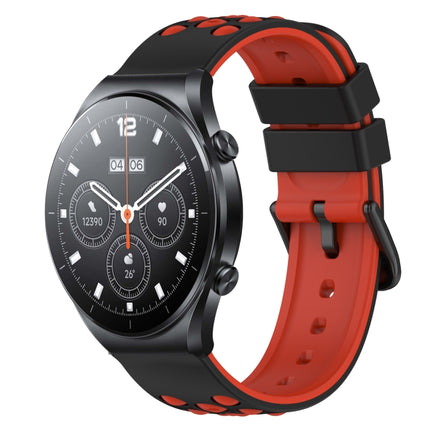 22mm Two-Color Porous Silicone Watch Band, For Xiaomi MI Watch S1, For Xiaomi MI Watch S1 Pro
