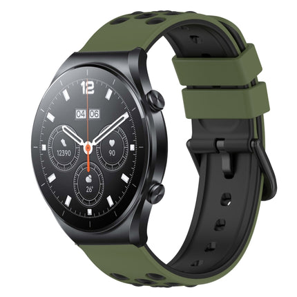 22mm Two-Color Porous Silicone Watch Band, For Xiaomi MI Watch S1, For Xiaomi MI Watch S1 Pro
