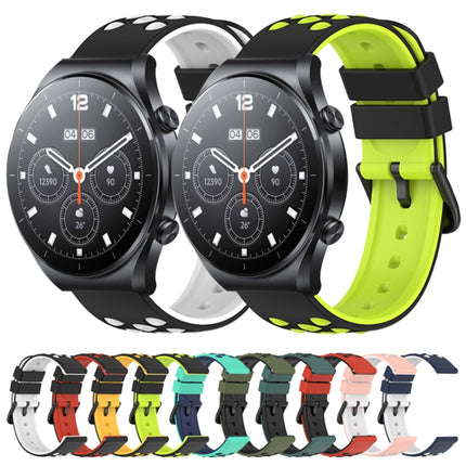 22mm Two-Color Porous Silicone Watch Band, For Xiaomi MI Watch S1, For Xiaomi MI Watch S1 Pro