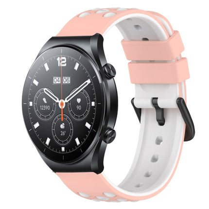 22mm Two-Color Porous Silicone Watch Band, For Xiaomi MI Watch S1, For Xiaomi MI Watch S1 Pro