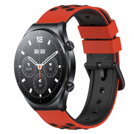 22mm Two-Color Porous Silicone Watch Band, For Xiaomi MI Watch S1, For Xiaomi MI Watch S1 Pro