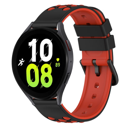 22mm Two-Color Silicone Watch Band, For Samsung Galaxy Watch5 Pro 45mm, For Samsung Galaxy Watch4 44mm