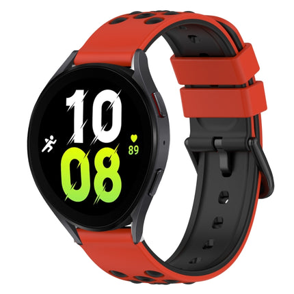 22mm Two-Color Silicone Watch Band, For Samsung Galaxy Watch5 Pro 45mm, For Samsung Galaxy Watch4 44mm