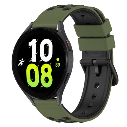 22mm Two-Color Silicone Watch Band, For Samsung Galaxy Watch5 Pro 45mm, For Samsung Galaxy Watch4 44mm