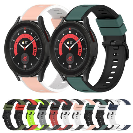 22mm Two-Color Silicone Watch Band, For Samsung Galaxy Watch5 Pro 45mm, For Samsung Galaxy Watch4 44mm
