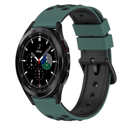 22mm Two-Color Silicone Watch Band, For Samsung  Galaxy Watch4 Classic 46mm, For Samsung Galaxy Watch Active2 40mm
