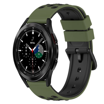 22mm Two-Color Silicone Watch Band, For Samsung  Galaxy Watch4 Classic 46mm, For Samsung Galaxy Watch Active2 40mm