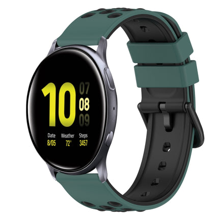 22mm Two-Color Silicone Watch Band, For Samsung  Galaxy Watch4 Classic 46mm, For Samsung Galaxy Watch Active2 40mm