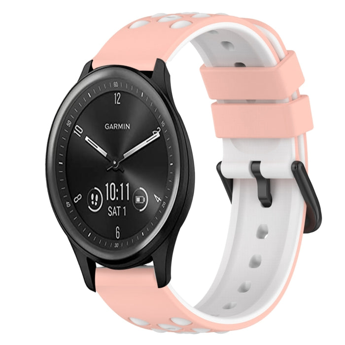 22mm Two-Color Silicone Watch Band, For Garmin Vivomove Sport, For Garmin Venu 2 Plus