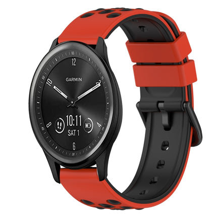 22mm Two-Color Silicone Watch Band, For Garmin Vivomove Sport, For Garmin Venu 2 Plus
