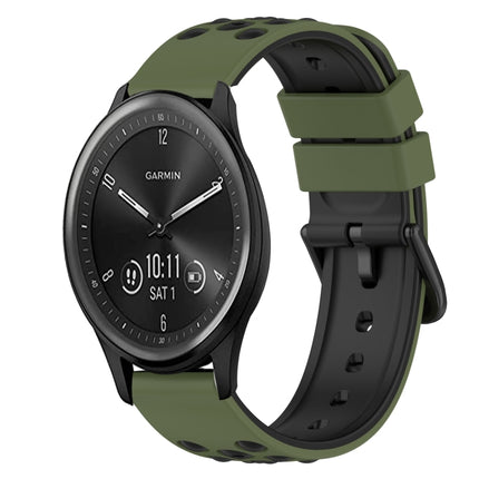 22mm Two-Color Silicone Watch Band, For Garmin Vivomove Sport, For Garmin Venu 2 Plus