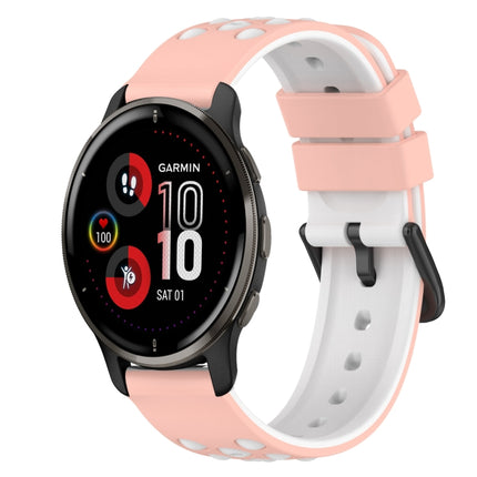 22mm Two-Color Silicone Watch Band, For Garmin Vivomove Sport, For Garmin Venu 2 Plus
