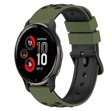 22mm Two-Color Silicone Watch Band, For Garmin Vivomove Sport, For Garmin Venu 2 Plus