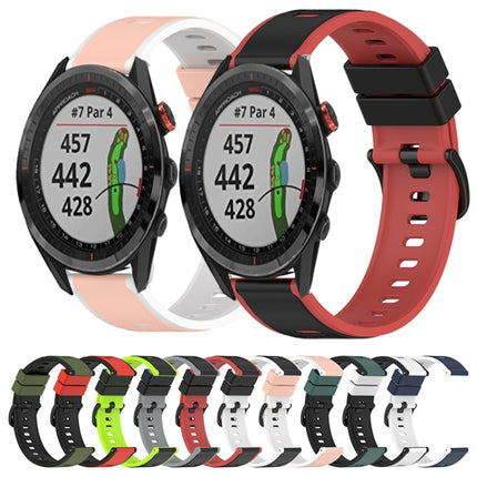 22mm Two-Color Silicone Watch Band, For Garmin Approach S40, For Garmin Forerunner 158
