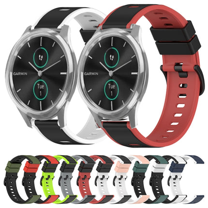 22mm Two-Color Silicone Watch Band, For Garmin Garminmove Style, For Garmin Forerunner 645 Music