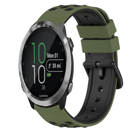 22mm Two-Color Silicone Watch Band, For Garmin Garminmove Style, For Garmin Forerunner 645 Music