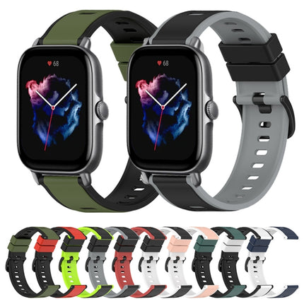 22mm Two-Color Silicone Watch Band, For Amazfit GTS 3, For Amazfit GTS 2E