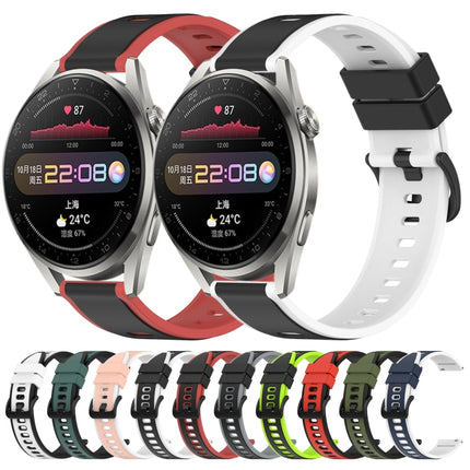 22mm Two-Color Silicone Watch Band, For Huawei Watch 3 Pro, For Huawei GT2 Pro