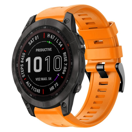 Metal Buckle Solid Color Silicone Watch Band, For Garmin Fenix 7, For Garmin Fenix 7 Solar, For Garmin Fenix 7 Sapphire Solar