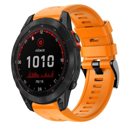 Metal Buckle Solid Color Silicone Watch Band, For Garmin Fenix 7, For Garmin Fenix 7 Solar, For Garmin Fenix 7 Sapphire Solar