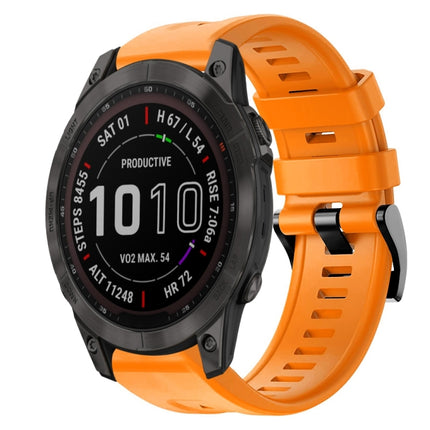 Metal Buckle Solid Color Silicone Watch Band, For Garmin Fenix 7, For Garmin Fenix 7 Solar, For Garmin Fenix 7 Sapphire Solar