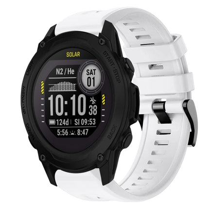 Metal Buckle Solid Color Silicone Watch Band, For Garmin Descent G1, For Garmin EPIX Gen 2, For Garmin Instinct 2