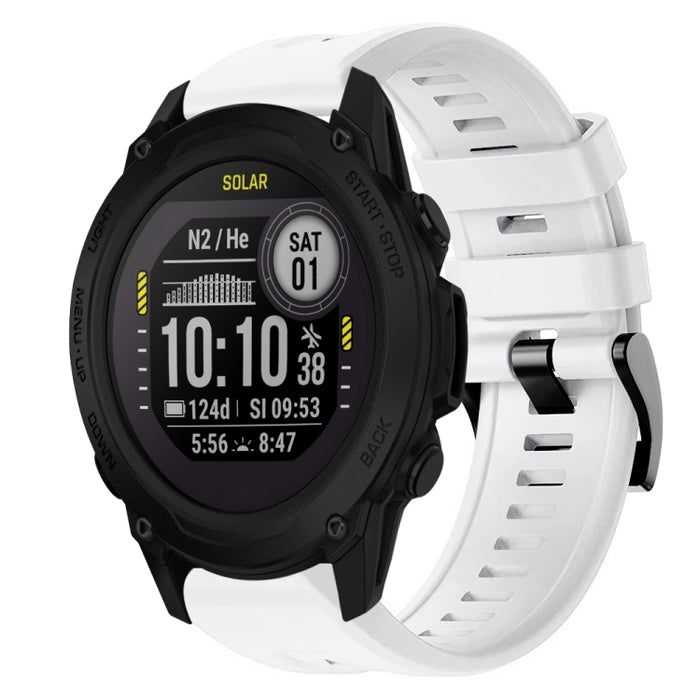 Metal Buckle Solid Color Silicone Watch Band, For Garmin Descent G1, For Garmin EPIX Gen 2, For Garmin Instinct 2