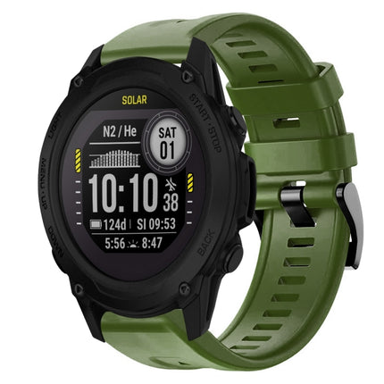 Metal Buckle Solid Color Silicone Watch Band, For Garmin Descent G1, For Garmin EPIX Gen 2, For Garmin Instinct 2