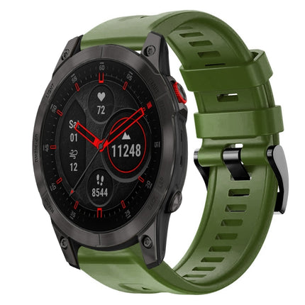 Metal Buckle Solid Color Silicone Watch Band, For Garmin Descent G1, For Garmin EPIX Gen 2, For Garmin Instinct 2