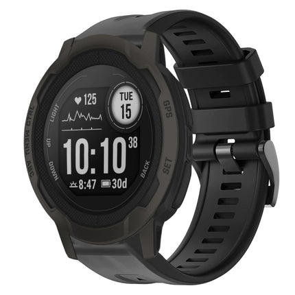 Metal Buckle Solid Color Silicone Watch Band, For Garmin Descent G1, For Garmin EPIX Gen 2, For Garmin Instinct 2