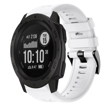Metal Buckle Solid Color Silicone Watch Band, For  Garmin Instinct, For Garmin Approach S62, For Garmin Fenix 6 GPS