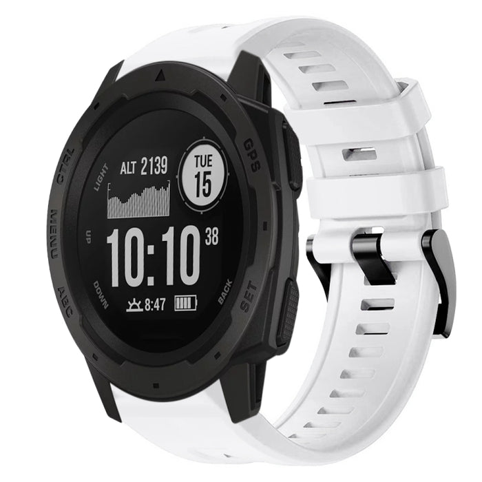 Metal Buckle Solid Color Silicone Watch Band, For  Garmin Instinct, For Garmin Approach S62, For Garmin Fenix 6 GPS