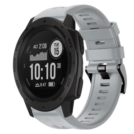 Metal Buckle Solid Color Silicone Watch Band, For  Garmin Instinct, For Garmin Approach S62, For Garmin Fenix 6 GPS