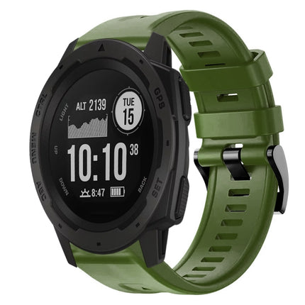 Metal Buckle Solid Color Silicone Watch Band, For  Garmin Instinct, For Garmin Approach S62, For Garmin Fenix 6 GPS