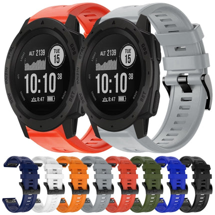 Metal Buckle Solid Color Silicone Watch Band, For  Garmin Instinct, For Garmin Approach S62, For Garmin Fenix 6 GPS