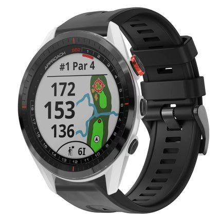 Metal Buckle Solid Color Silicone Watch Band, For  Garmin Instinct, For Garmin Approach S62, For Garmin Fenix 6 GPS