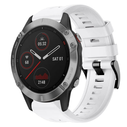 Metal Buckle Solid Color Silicone Watch Band, For  Garmin Instinct, For Garmin Approach S62, For Garmin Fenix 6 GPS